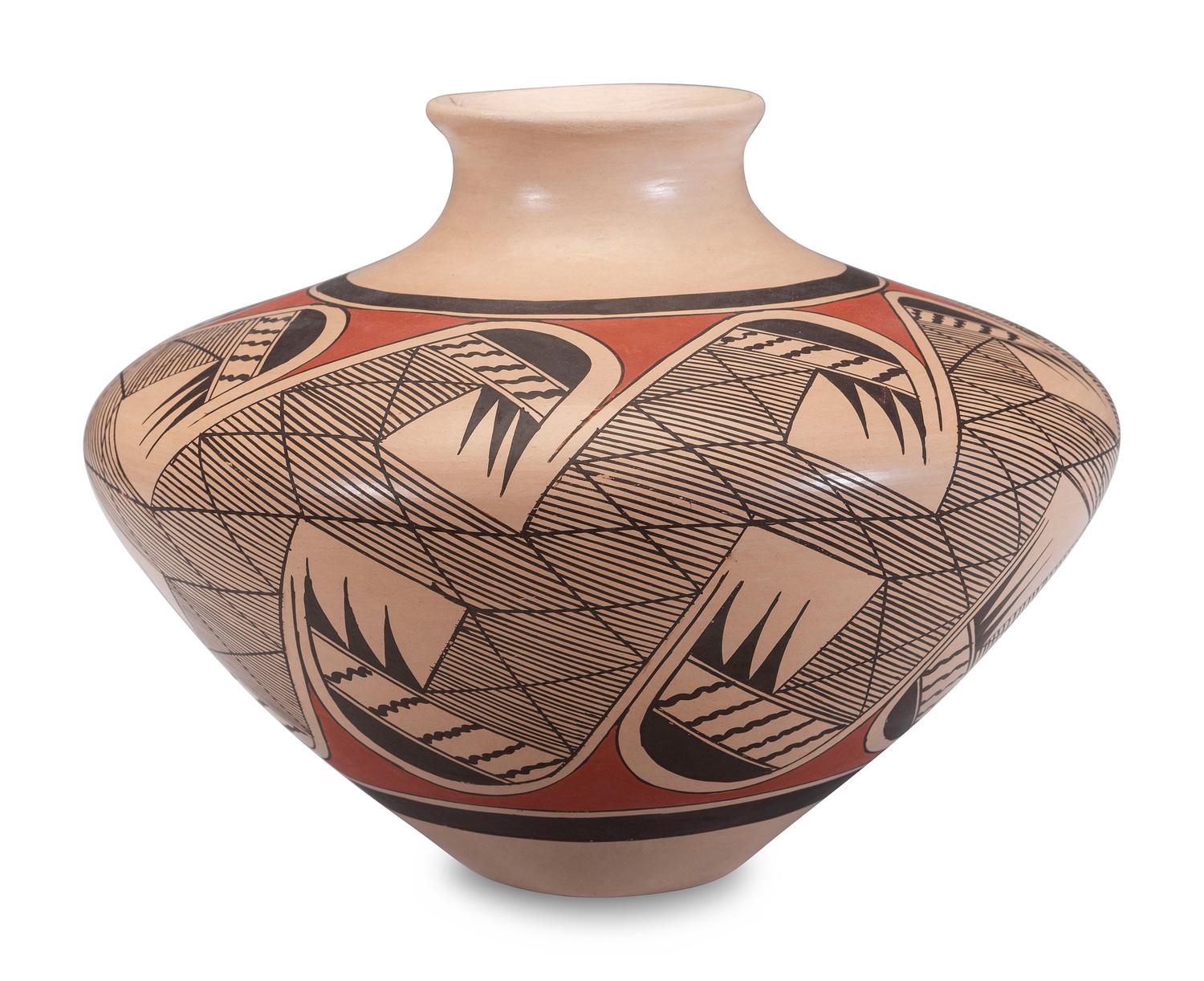 Polychrome Pottery Jar, with Migration Pattern