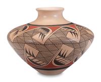 Polychrome Pottery Jar, with Migration Pattern