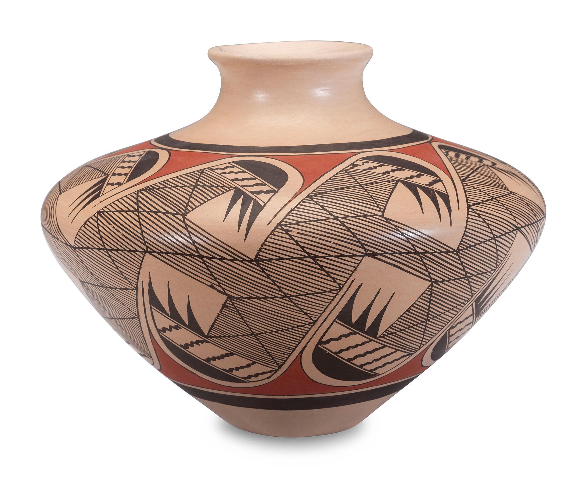 Polychrome Pottery Jar, with Migration Pattern