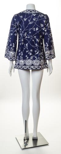 A Pucci Blue and White Cotton Swimsuit Ensemble, Jacket size 8; Bathing suit size 10.