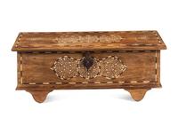 An Indian Bone-Inlaid Hardwood Trunk