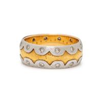 YELLOW GOLD, PLATINUM AND DIAMOND BAND