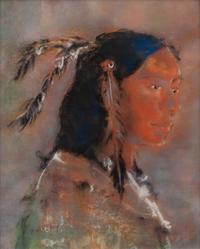 Portrait of an Indian with Feathers