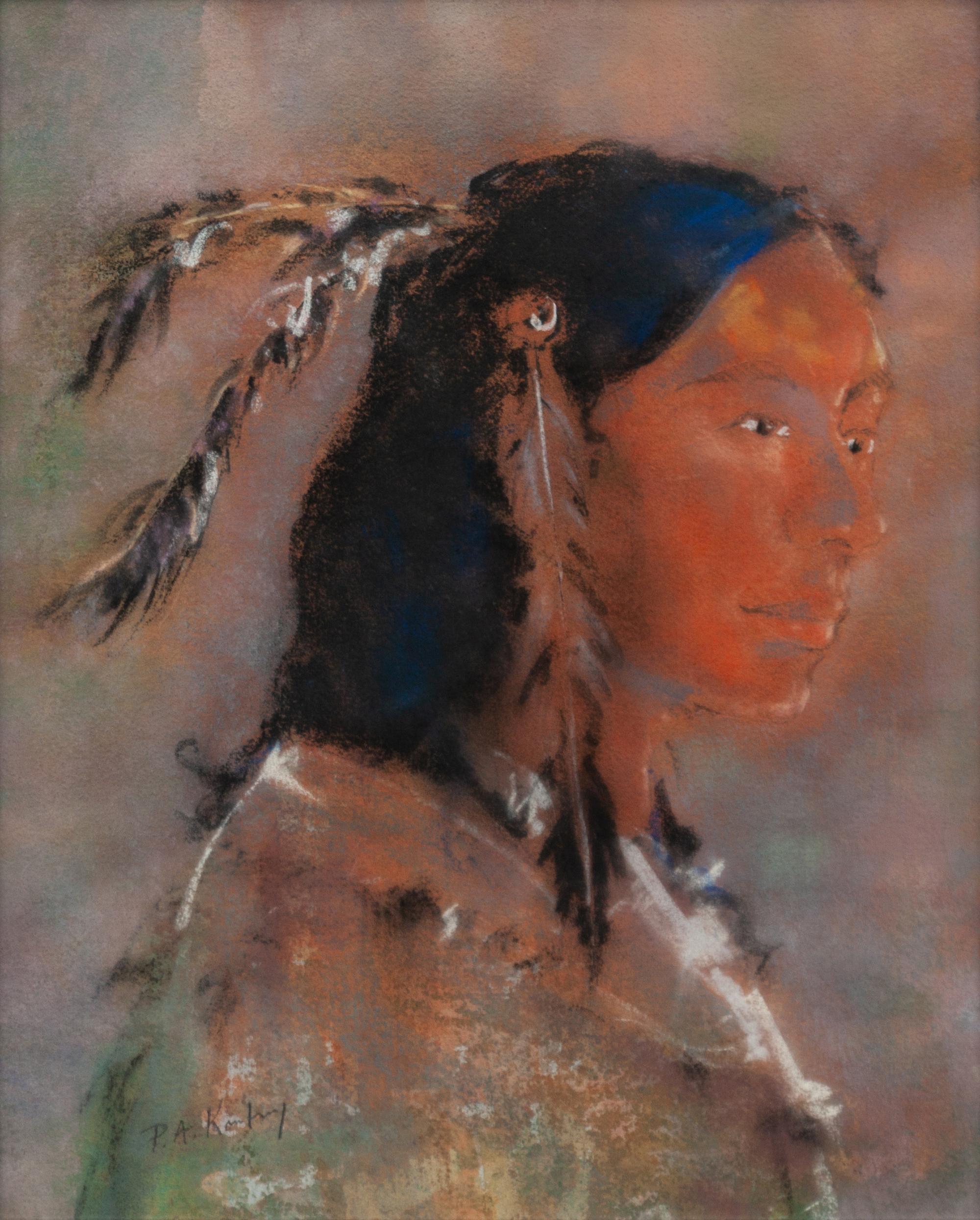 Portrait of an Indian with Feathers