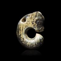 A Miniature Jade Coiled Dragon, Possibly Hongshan Culture 或為紅山 青玉豬龍