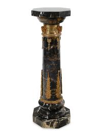 An Aesthetic Movement Gilt Bronze Mounted Marble Pedestal