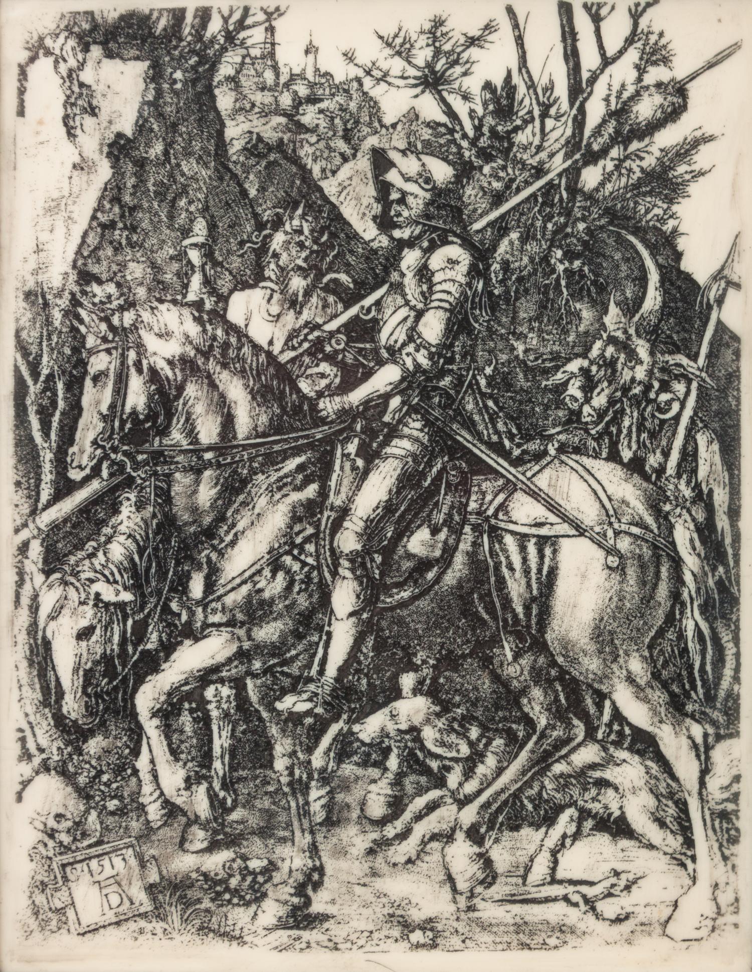 Four French Etched Scrimshaw Panels Height 8 1/2 x width 6 inches. — EARLY 19TH CENTURY
