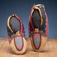 Lenape Beaded Hide Moccasins