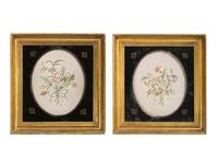 A Pair of Floral Needlework Embroidered Pictures