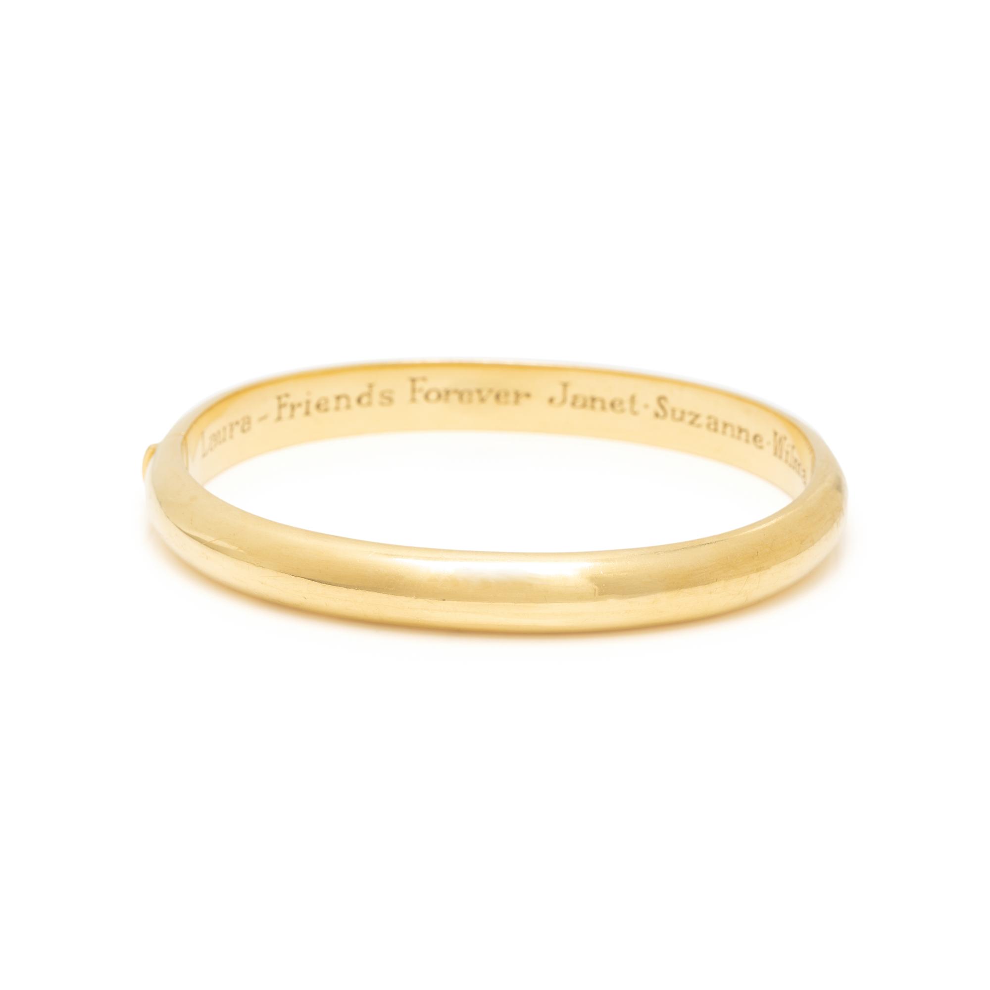 TIFFANY & CO., YELLOW GOLD BANGLE BRACELET