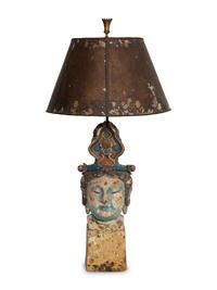 A Tibetan Polychrome Decorated Temple Carving