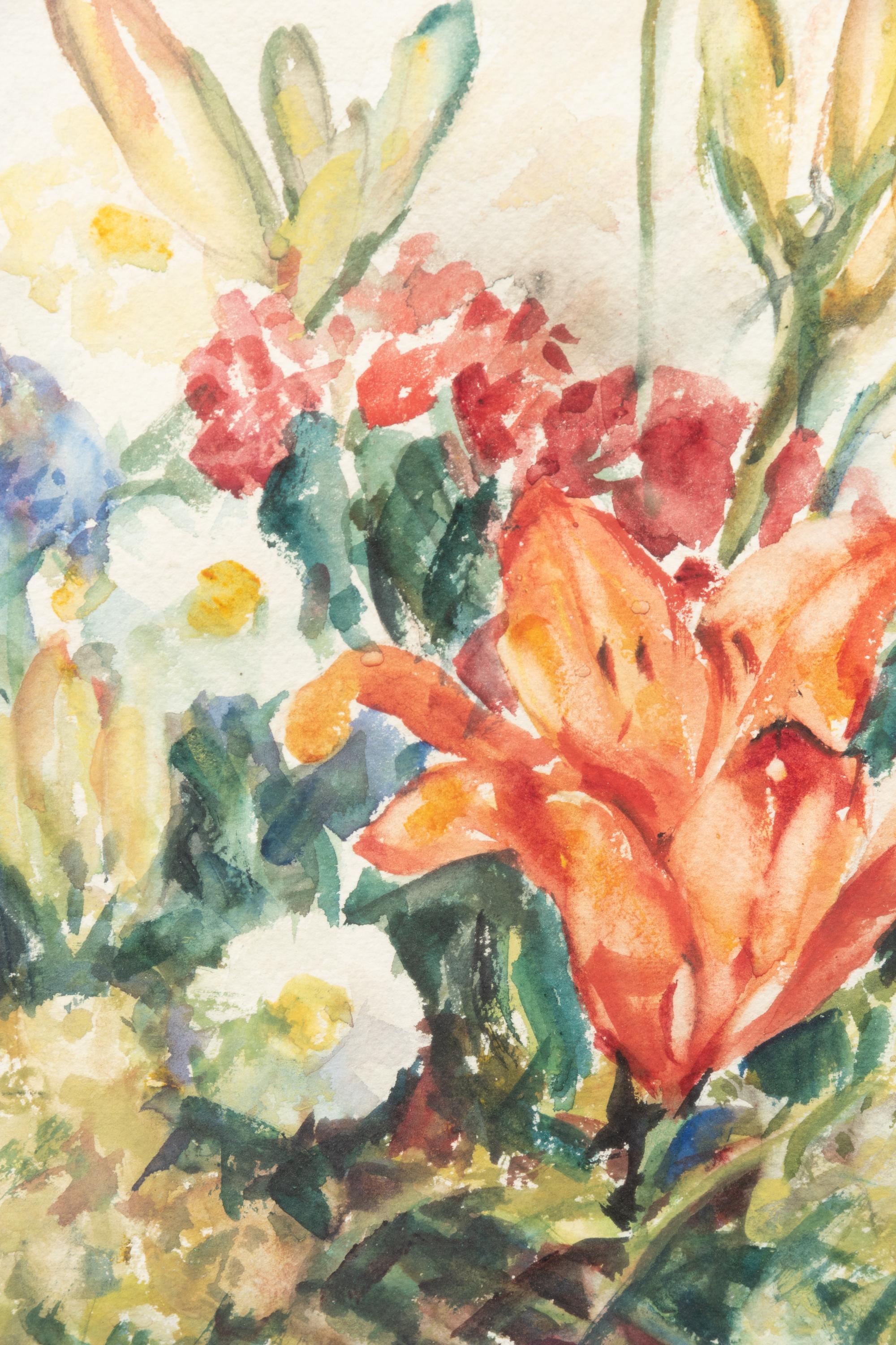 Flowers in a Terracotta Vase