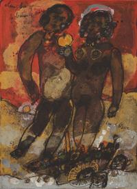 Théo Tobiasse (French, 1927-2012) — Adam, Ève et le Bateau à Roues, 1967