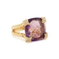 DAVID YURMAN, YELLOW GOLD, AMETHYST AND DIAMOND RING