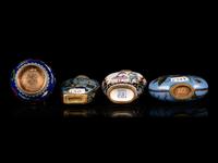 Four Chinese Cloisonne and Painted Enamel Snuff Bottles