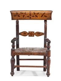 A Classical Miniature Paint-Decorated Rush Seat Fancy Chair