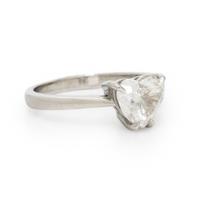 HEART SHAPE DIAMOND AND PLATINUM RING