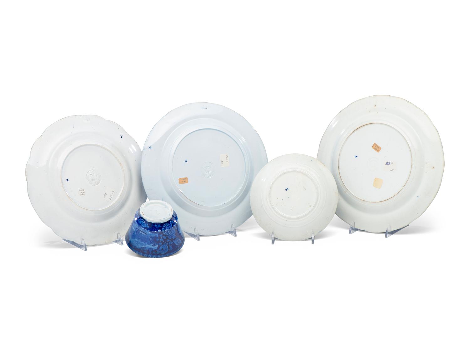 Five Historic Blue Staffordshire Articles