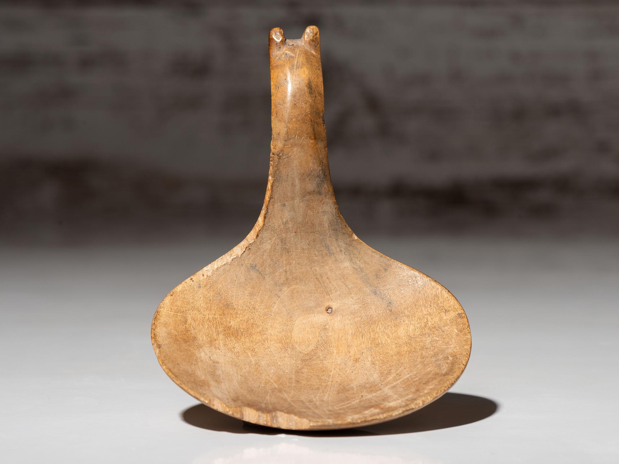 Meskwaki Carved Maple Figural Ladle, Horse