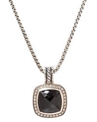 A Sterling Silver, Onyx and Diamond 'Albion' Pendant Necklace, David Yurman, 8.05 dwts.