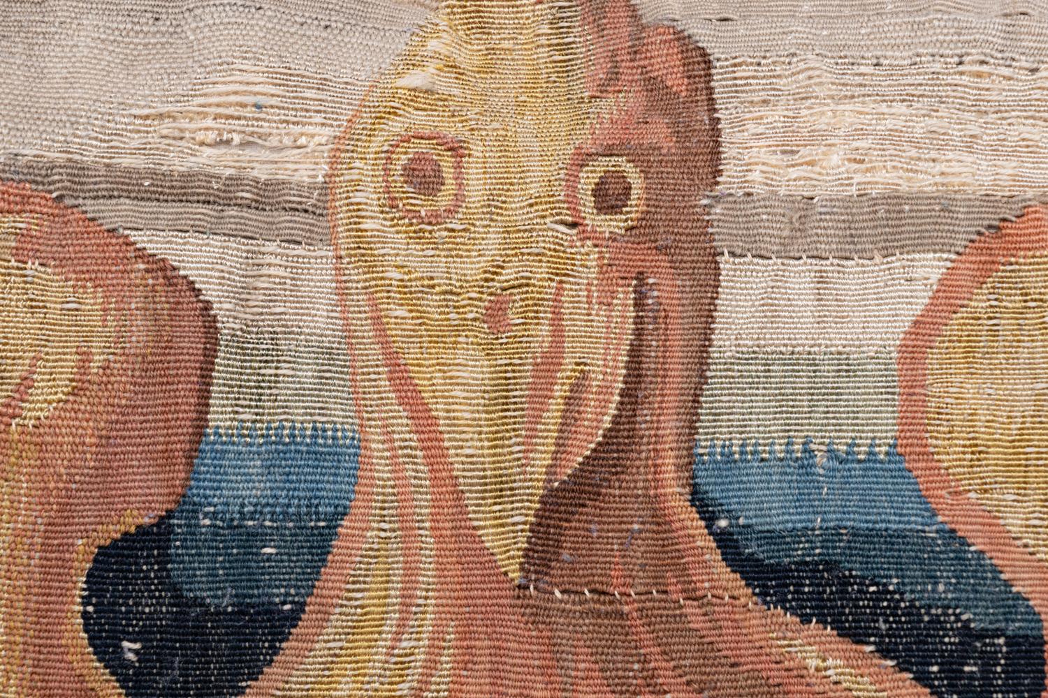 A Brussels Tapestry Pillow with an Eagle