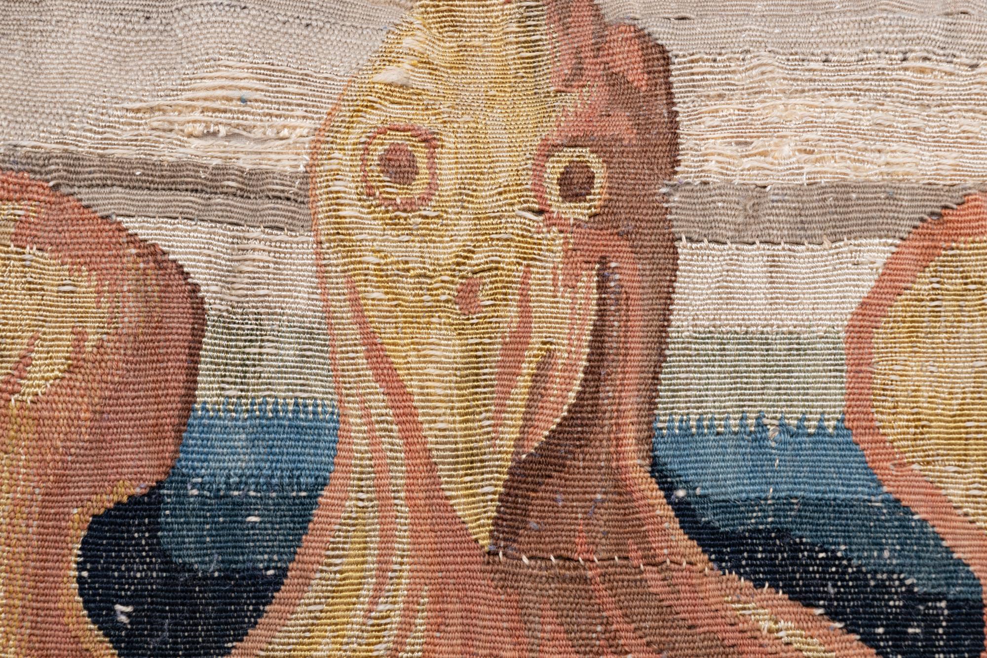 A Brussels Tapestry Pillow with an Eagle