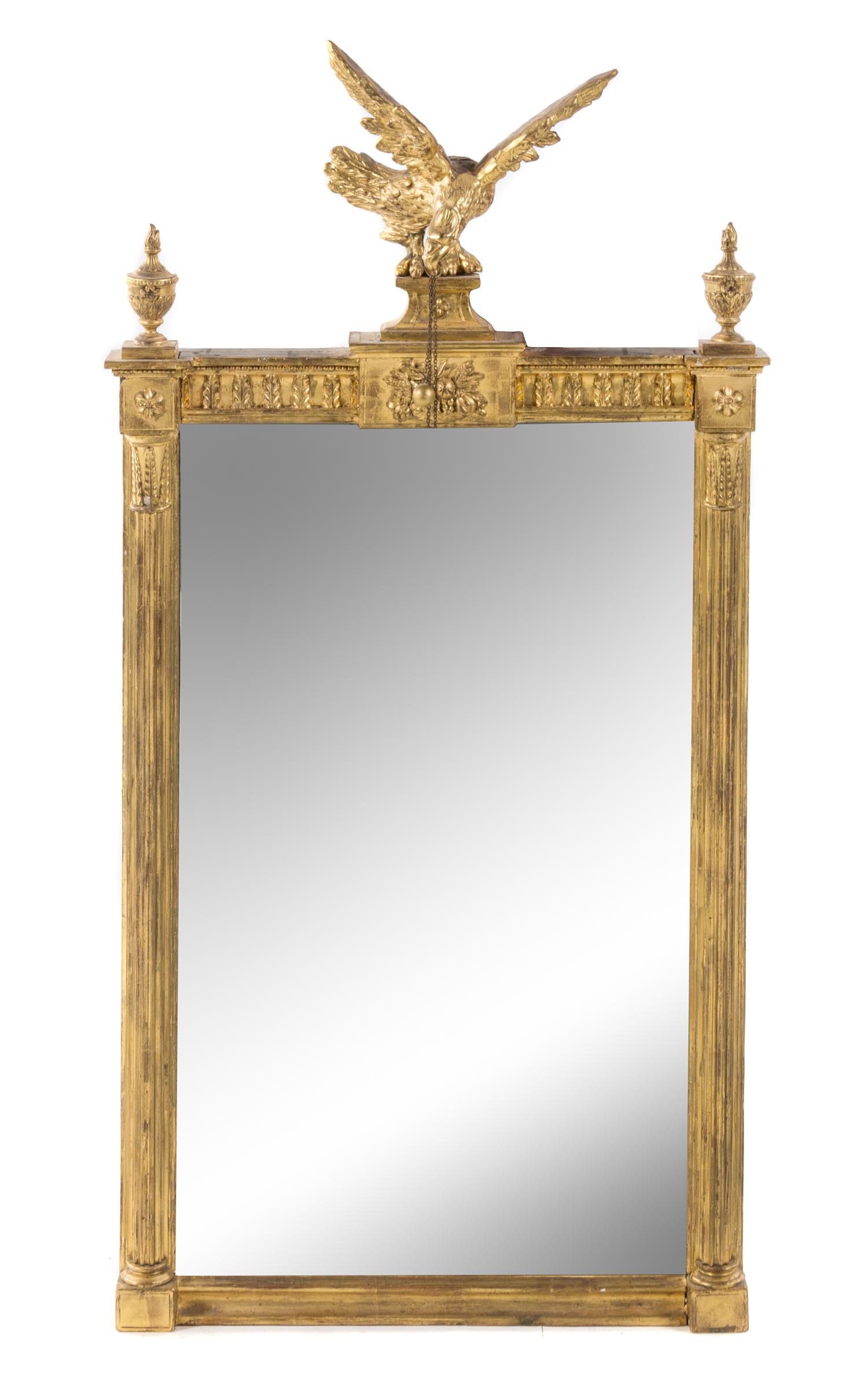 A George III Giltwood Mirror Height 44 1/2 x width 22 1/2 inches. — CIRCA 1800