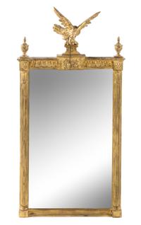 A George III Giltwood Mirror Height 44 1/2 x width 22 1/2 inches. — CIRCA 1800