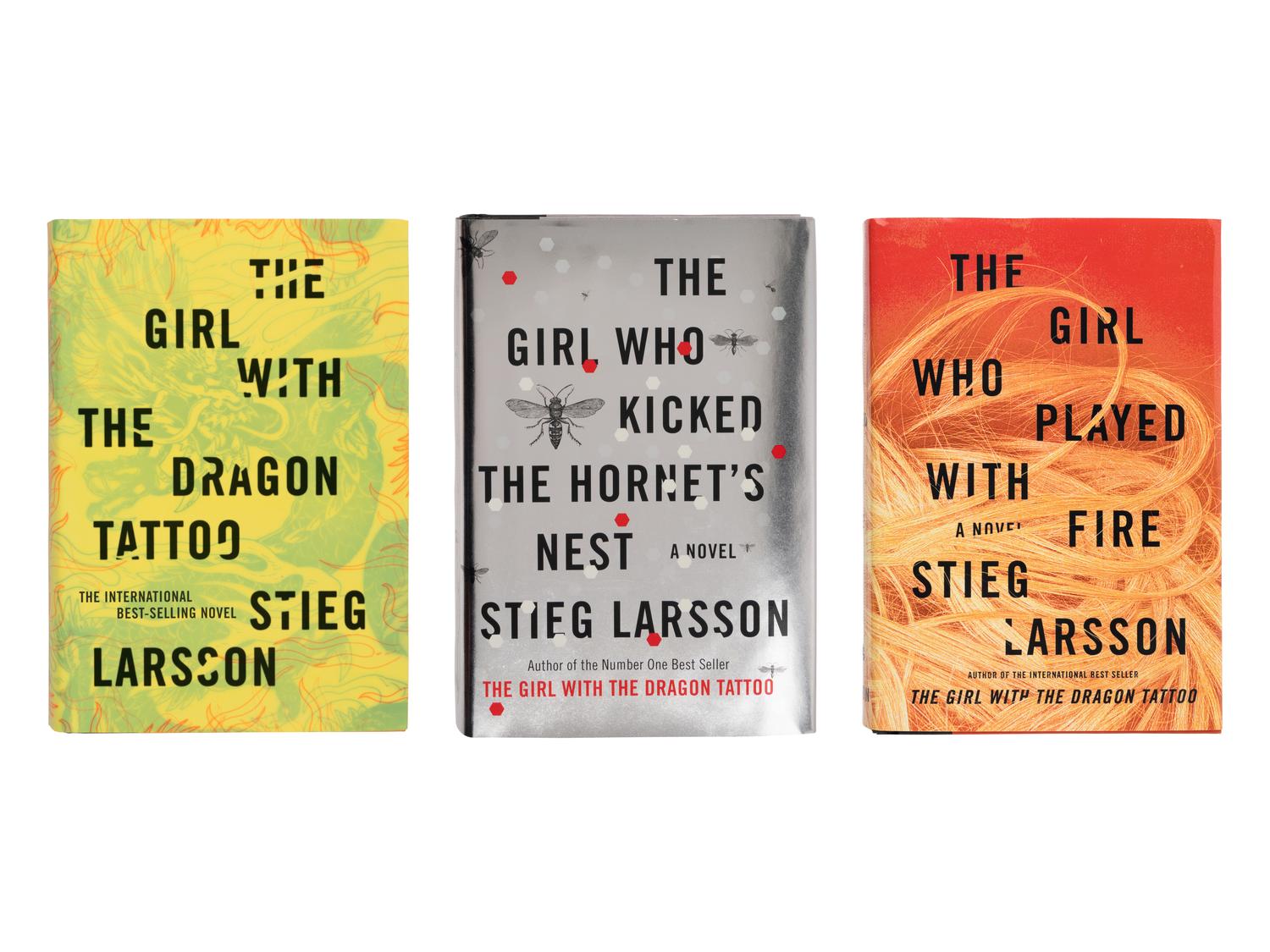 LARSSON, Stieg (1954-2004). [Millennium Trilogy]. The Girl with the Dragon Tattoo . 2008. -- The Girl Who Played with Fire . 2009. -- The Girl Who Kicked the Hornets Nest . 2010. All New York: Alfred A. Knopf.