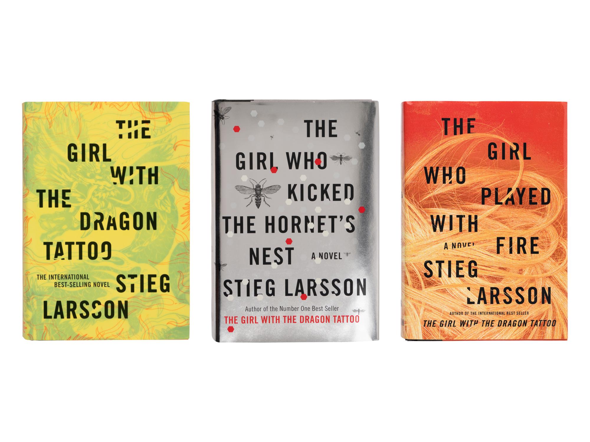 LARSSON, Stieg (1954-2004). [Millennium Trilogy]. The Girl with the Dragon Tattoo . 2008. -- The Girl Who Played with Fire . 2009. -- The Girl Who Kicked the Hornets Nest . 2010. All New York: Alfred A. Knopf.