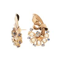 RETRO, SAPPHIRE AND DIAMOND EARRINGS