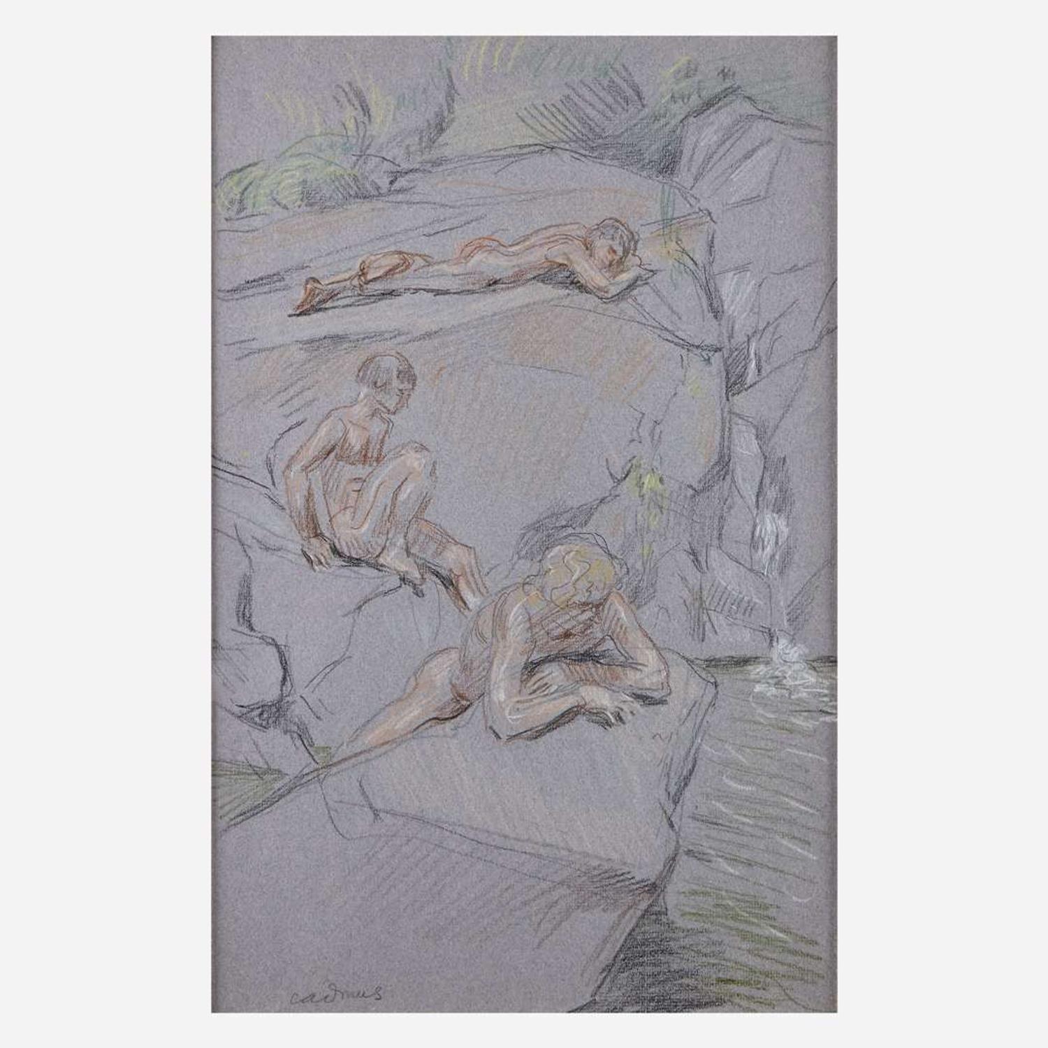 Paul Cadmus (American, 1904–1999) Study of Bathers in the Stream