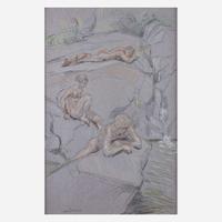 Paul Cadmus (American, 1904–1999) Study of Bathers in the Stream