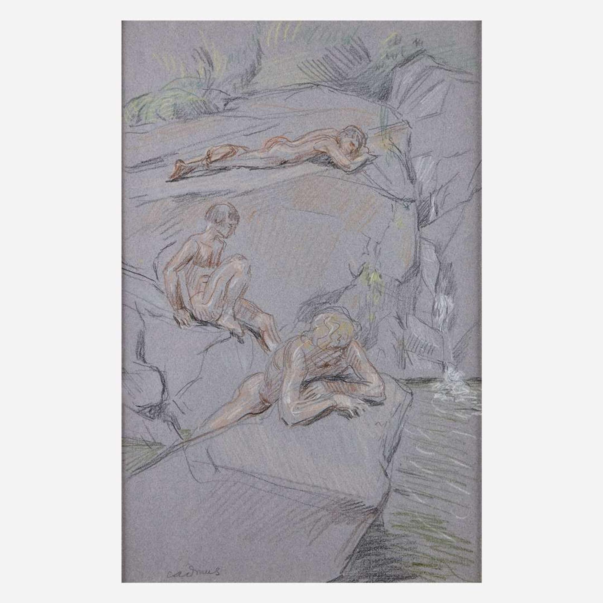 Paul Cadmus (American, 1904–1999) Study of Bathers in the Stream