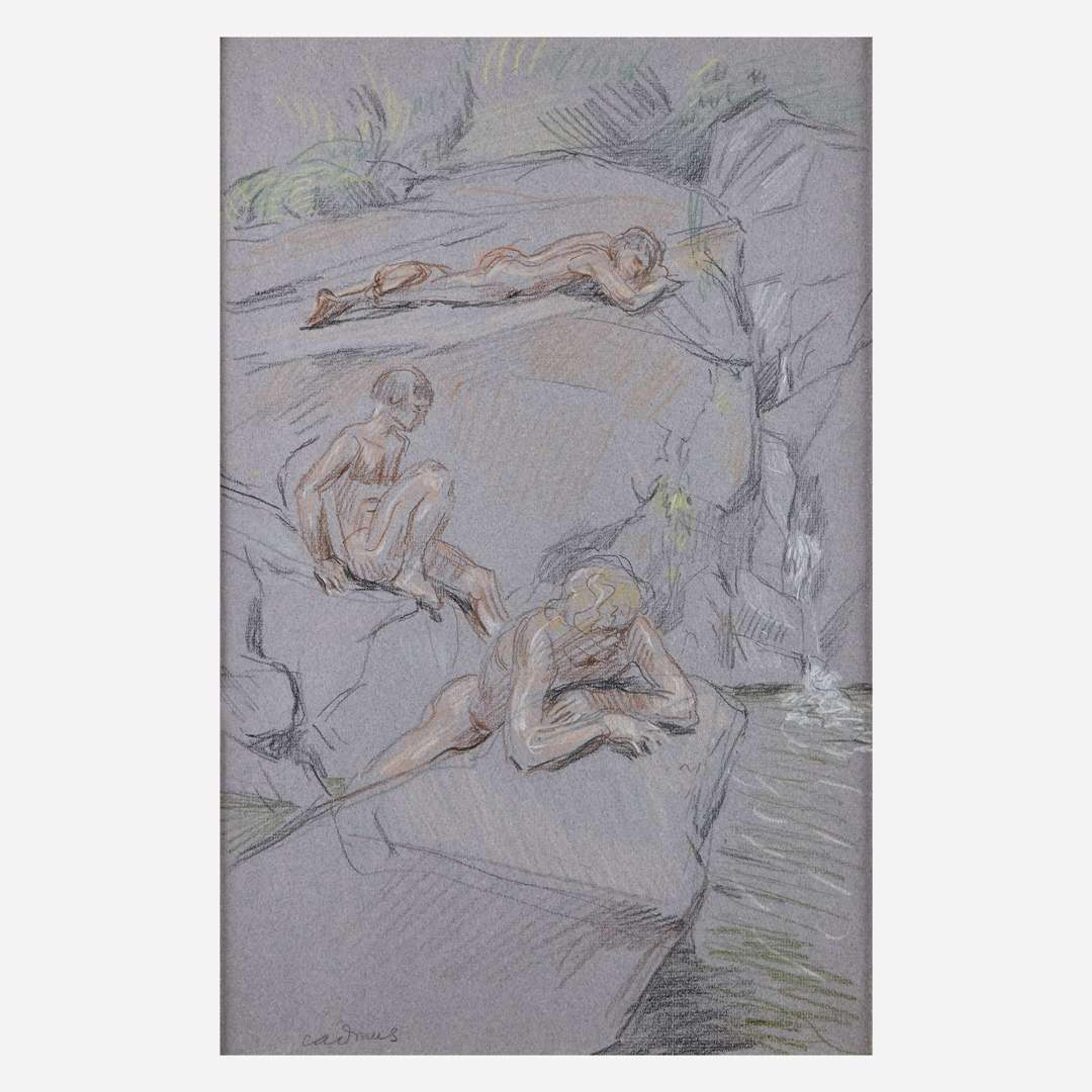 Paul Cadmus (American, 1904–1999) Study of Bathers in the Stream