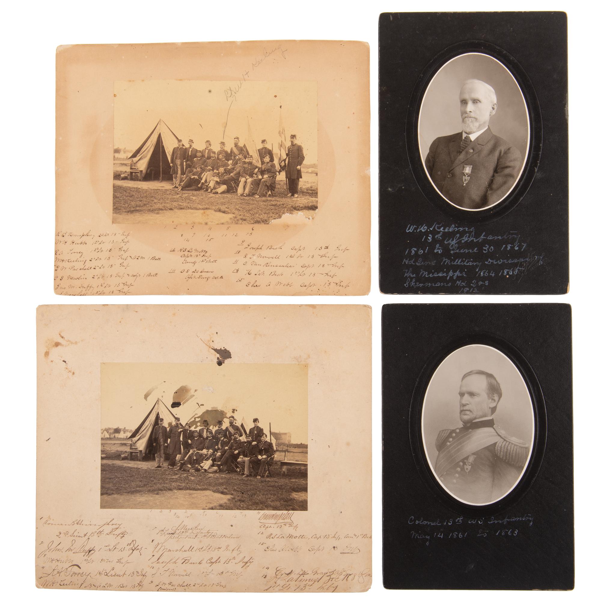 Civil War and Indian War Officer William H. Keeling, 13th US Infantry, Archive Featuring Photographs, Field Binoculars, and More