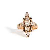 ANTIQUE, DIAMOND AND ENAMEL RING
