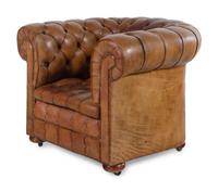 A Leather Upholstered Chesterfield Armchair