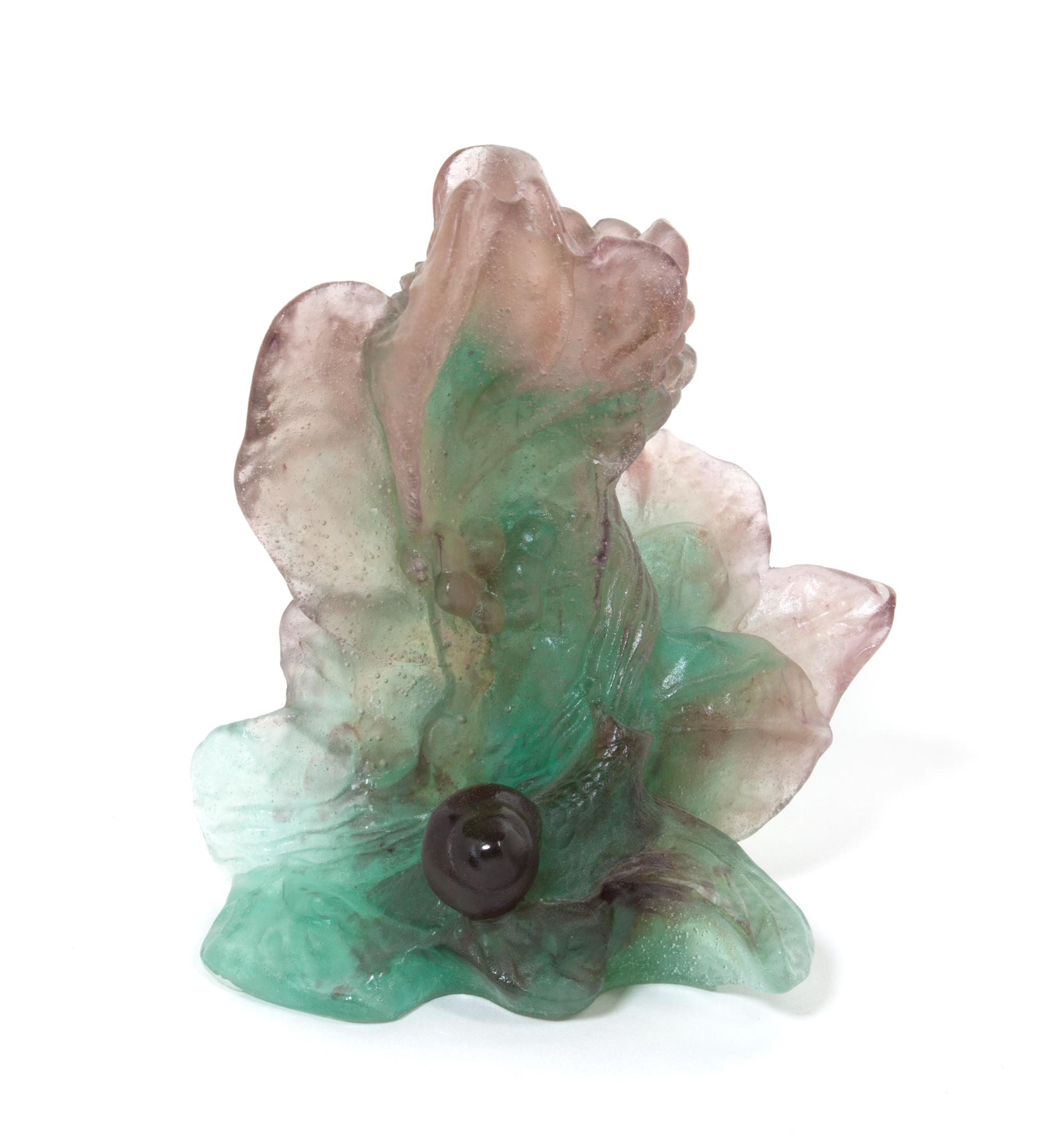 A Daum Pate-de-Verre Candlestick Height 5 inches. — SECOND HALF 20TH CENTURY