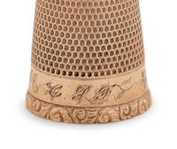 A Group of Four American Yellow-Gold Thimbles