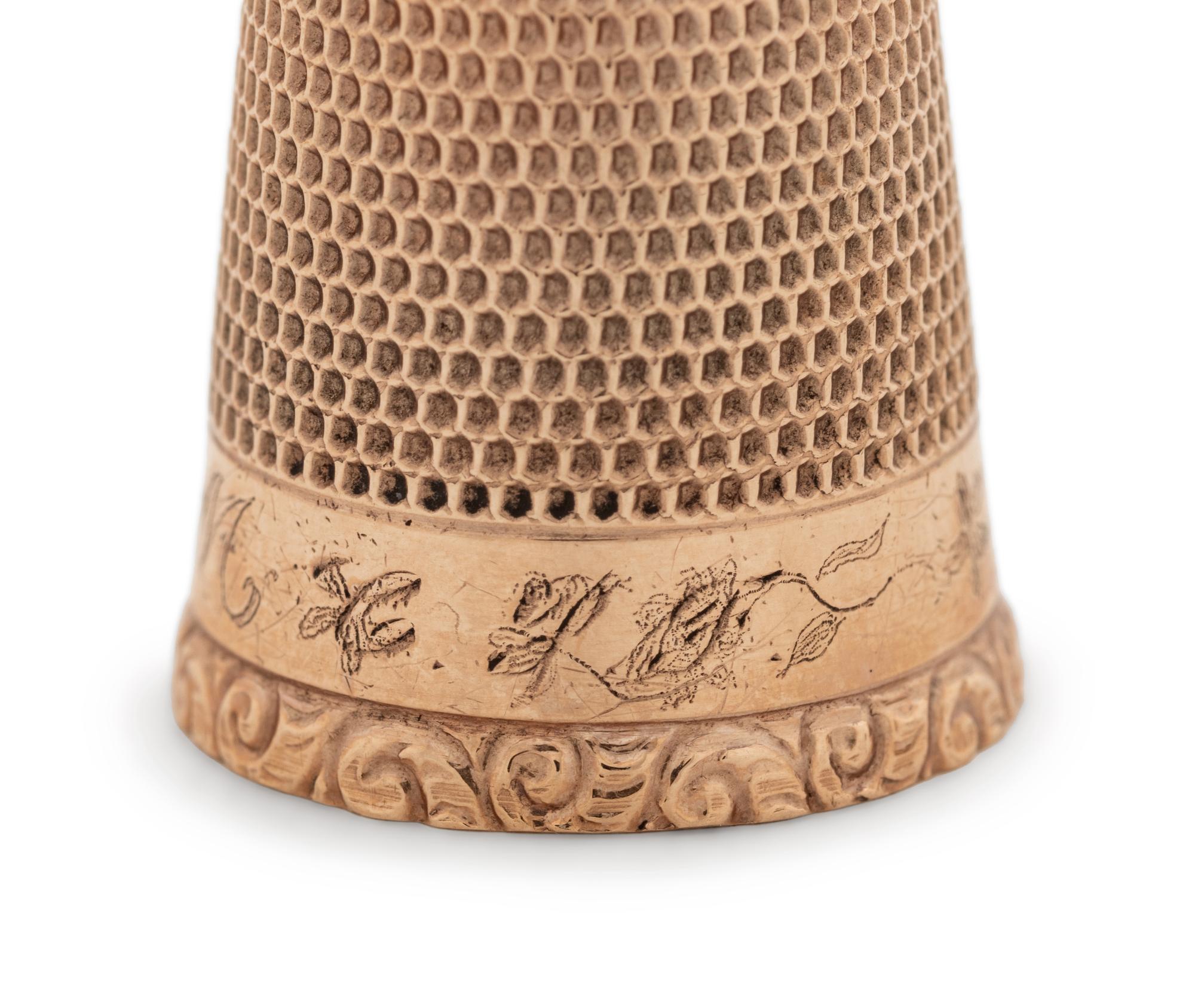 A Group of Four American Yellow-Gold Thimbles