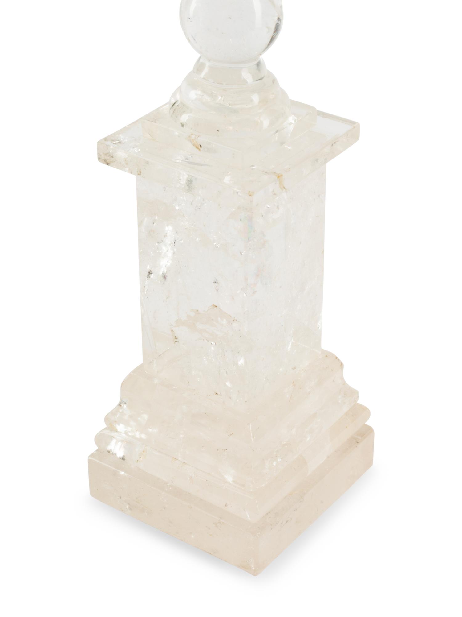 A Pair of Rock Crystal Table Ornaments