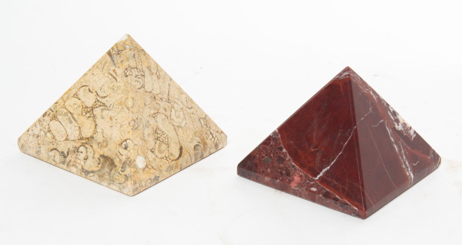 Two Marble Pyramids Height 3 inches.