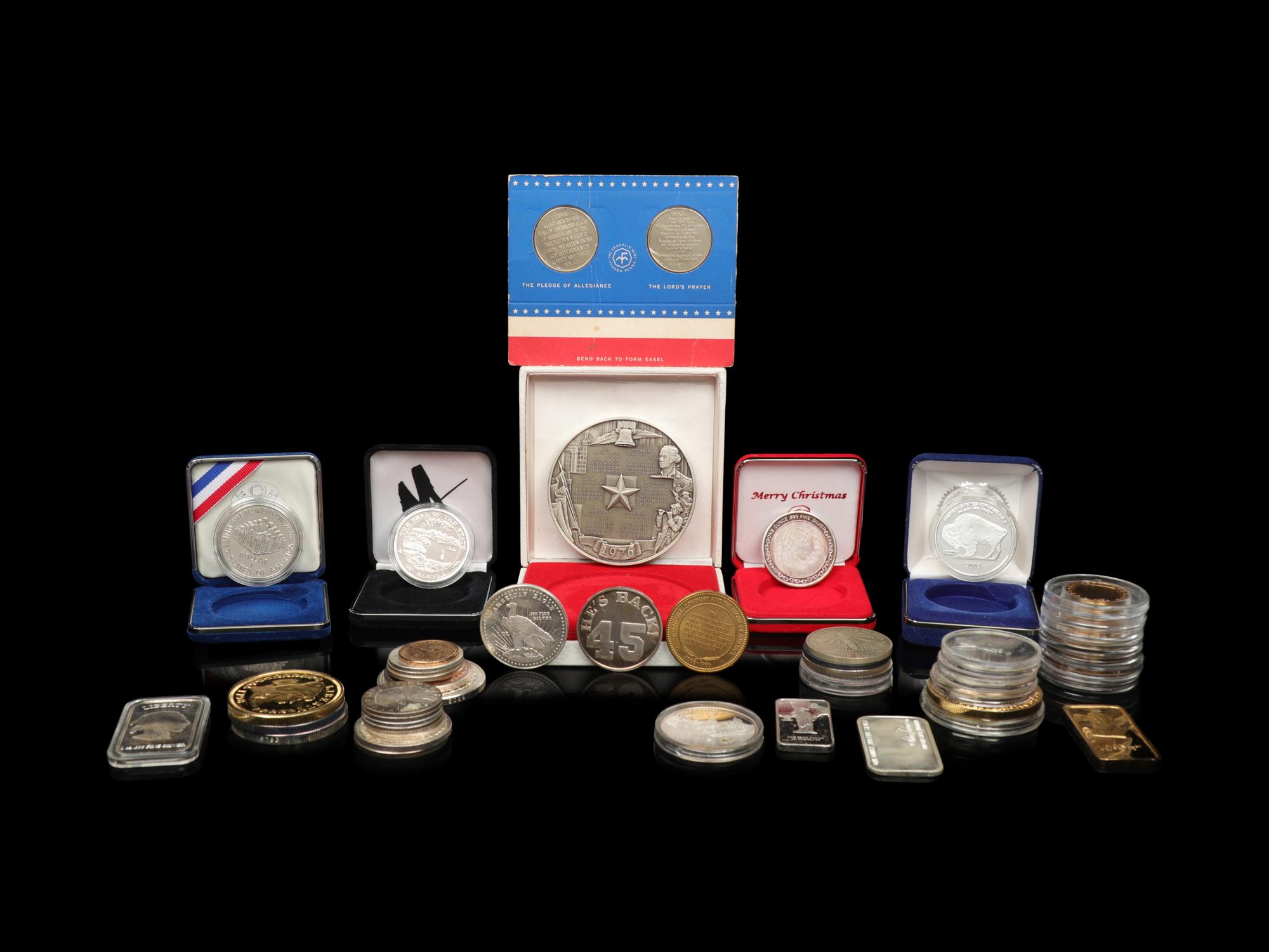A Large Collection of Silver $1 Coins and Private Issue 1 oz. Silver Rounds