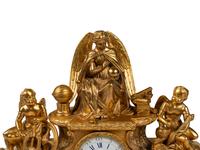 A French Gilt Bronze and Marble Mantel Clock