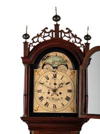A Federal Inlaid Mahogany Tall Case Clock With Works by Frederick Wingate, Augusta, Maine