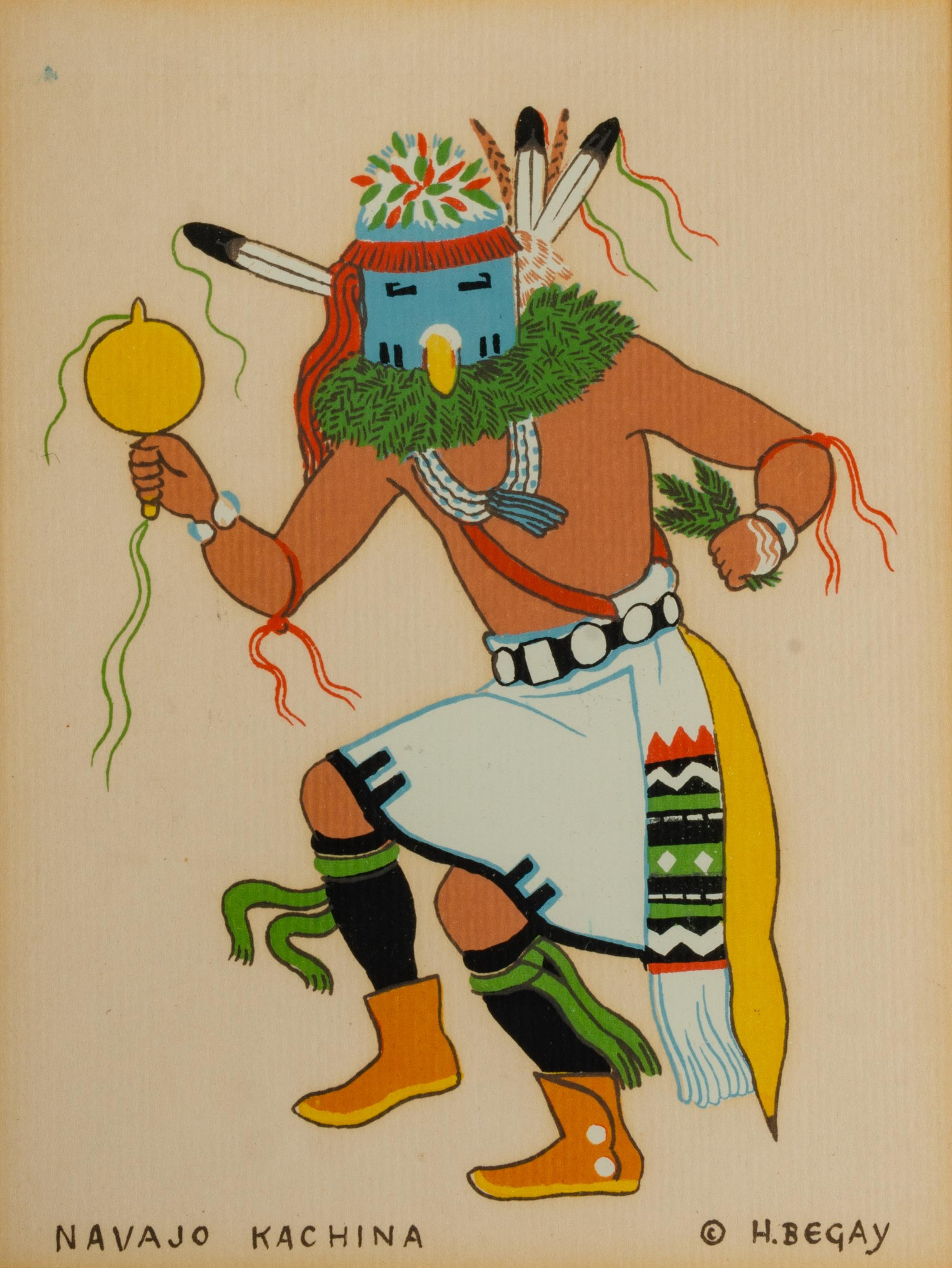 Harrison Begay 6 1/4 x 5 inches — (Dine, 1914-2012)