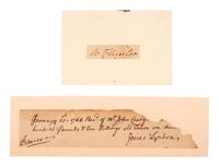 [RHODE ISLAND]. Partly-printed liquor permit. Bristol County, 26 July 1787. [ With :] Clipped signatures of Governor Josias LYNDON and Senator William HUNTER.