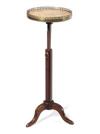 A Louis XVI Style Mahogany Telescopic Marble-Top Side Table