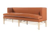 A Contemporary Faux Leather Upholstered Sofa